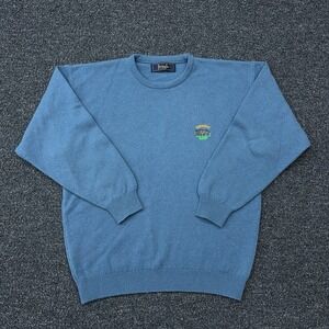 Vintage Pringle of Scotland Lambswool Sweater Dalmahoy Golf Club Blue Size S